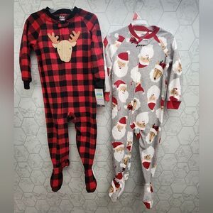 Nwt 12m, 2T Toddler Boys Christmas Santa Fleece Sleep Set